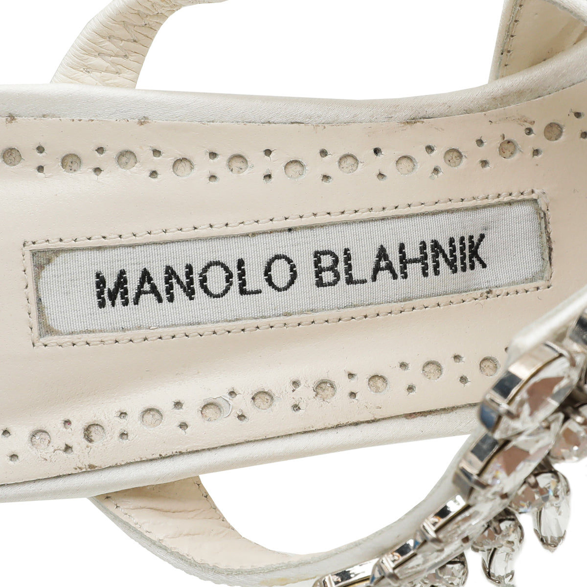 Manolo Blahnik White Satin Lurum Mules 36.5-Manolo Blahnik-THE CLOSET