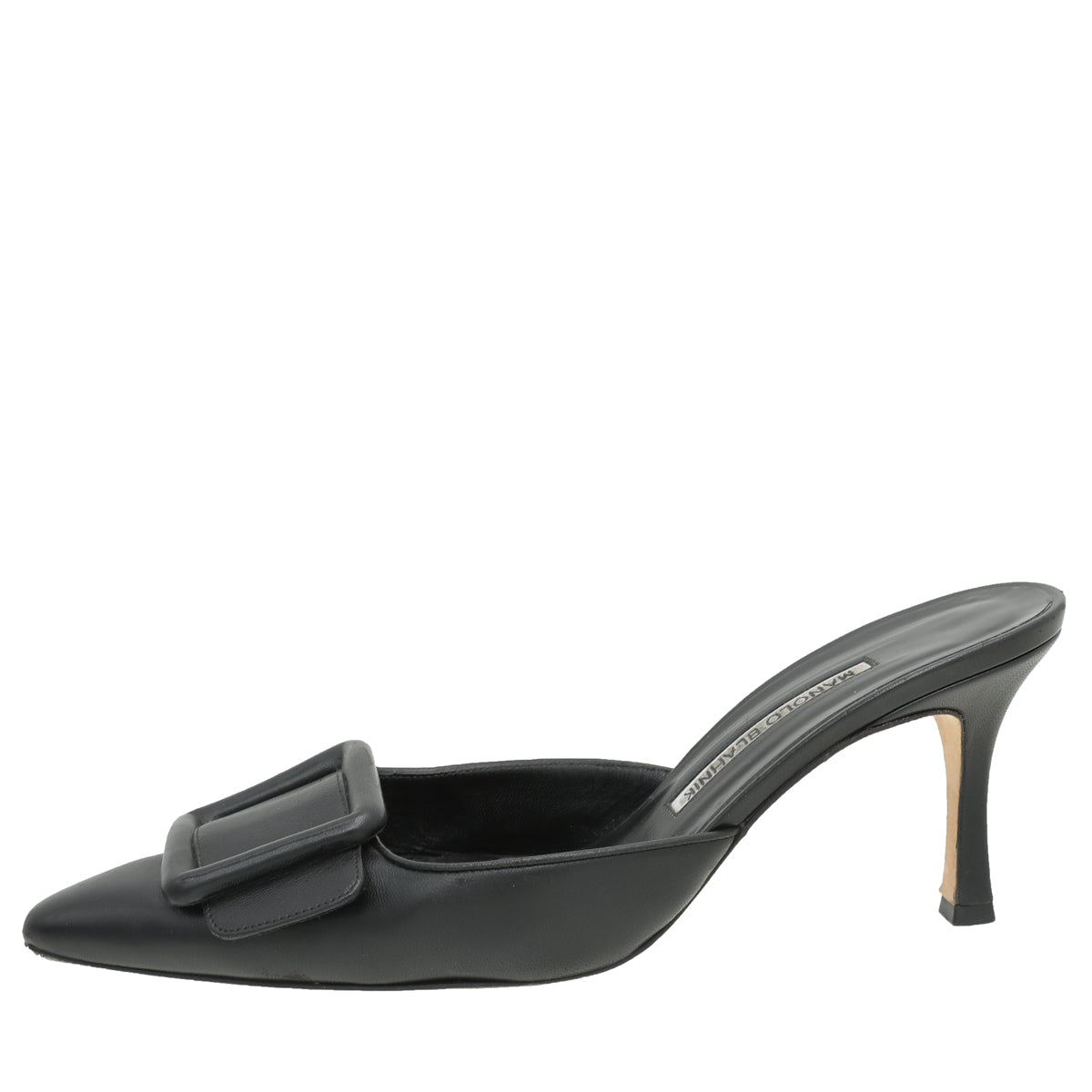 Manolo Blahnik Black Maysale Mules 38-Manolo Blahnik-THE CLOSET