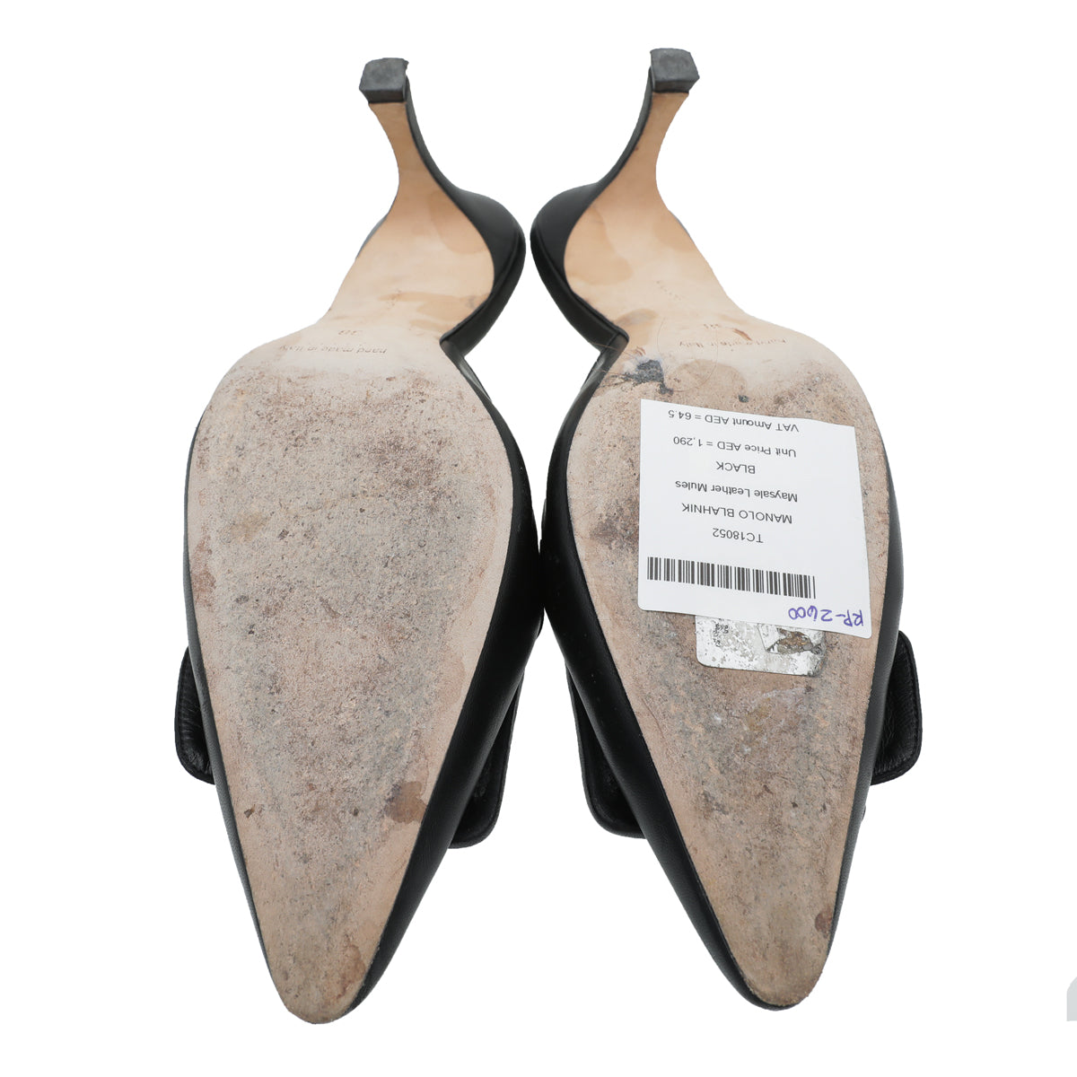 Manolo Blahnik Black Maysale Mules 38-Manolo Blahnik-THE CLOSET