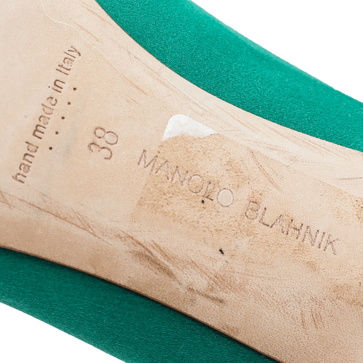 Manolo Blahnik Emerald Green Satin Olek Crystal Pumps 38-Manolo Blahnik-THE CLOSET