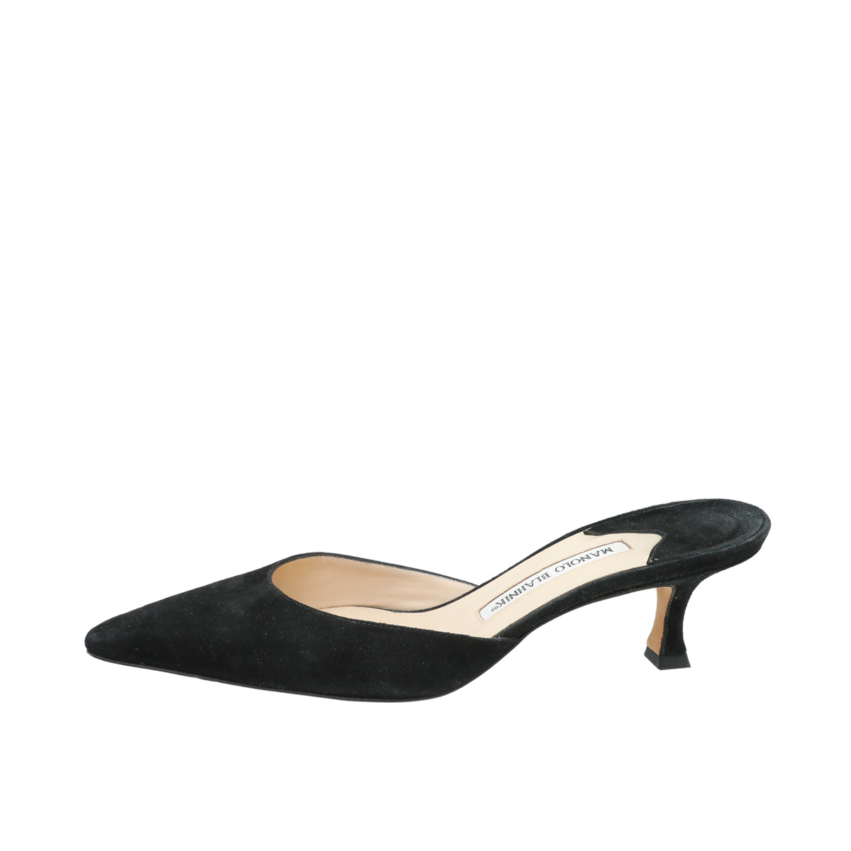 Manolo Blahnik Black Suede Carolyne Mules 38-Manolo Blahnik-THE CLOSET