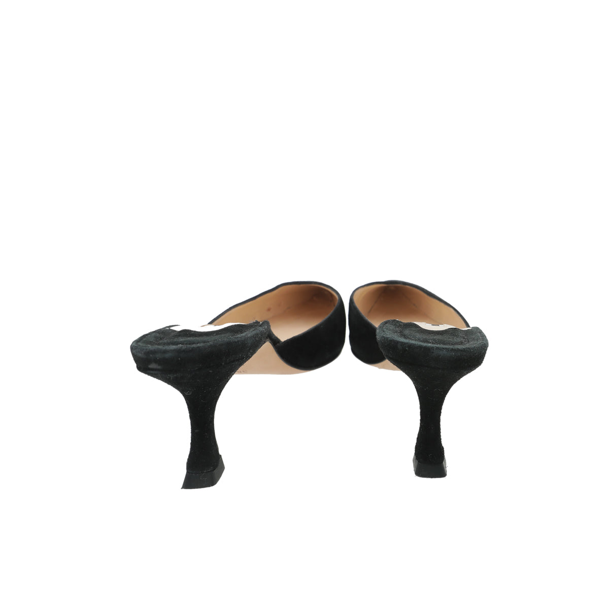 Manolo Blahnik Black Suede Carolyne Mules 38-Manolo Blahnik-THE CLOSET