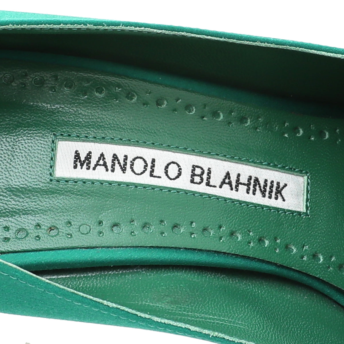 Manolo Blahnik Emerald Green Satin Tartonacri Pump 37.5-Manolo Blahnik-THE CLOSET