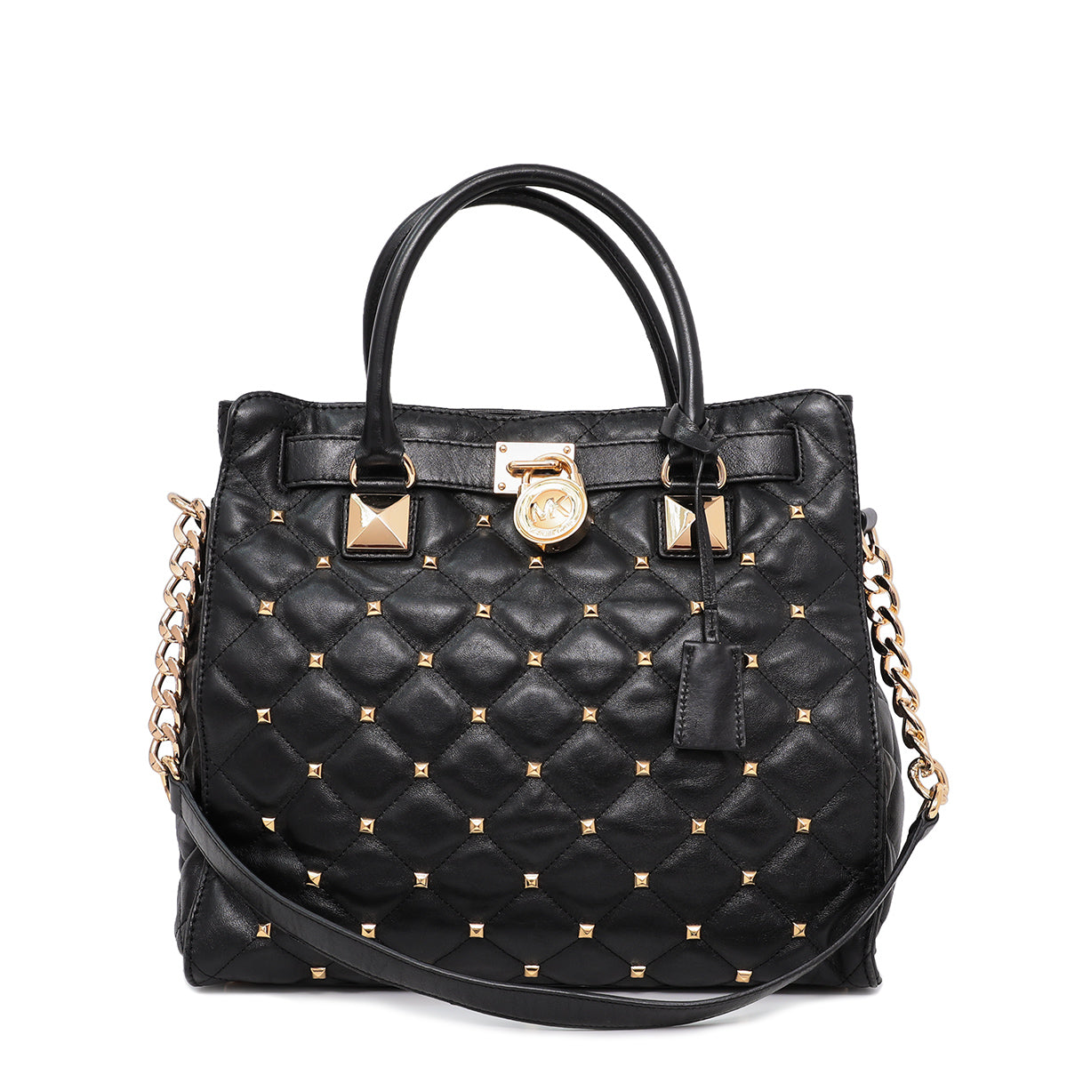 Michael Kors Black Studded Hamilton Bag-Michael Kors-THE CLOSET
