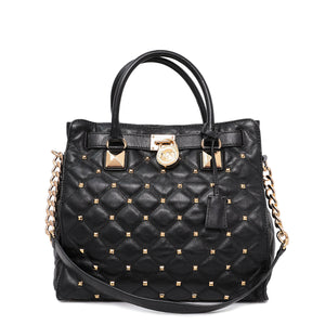Michael Kors Black Studded Hamilton Bag