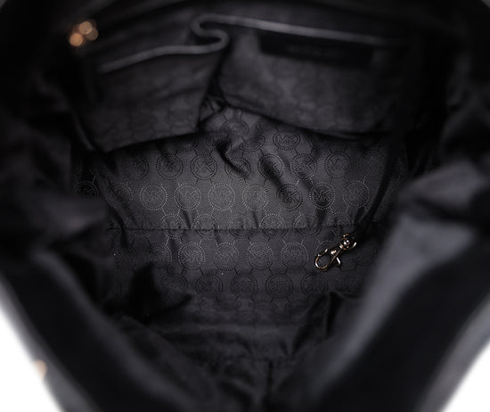 Michael Kors Hamilton Satchel Bag with silver Chain - Black