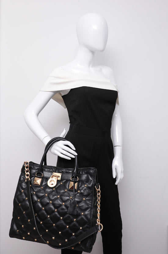 Michael Kors | Bags | Michael Kors Black Hamilton Bag With Gold Lock And  Key | Poshmark