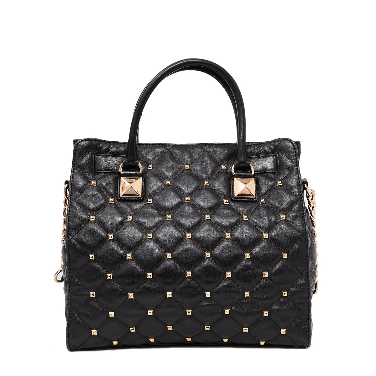 Michael Kors Black Studded Hamilton Bag-Michael Kors-THE CLOSET