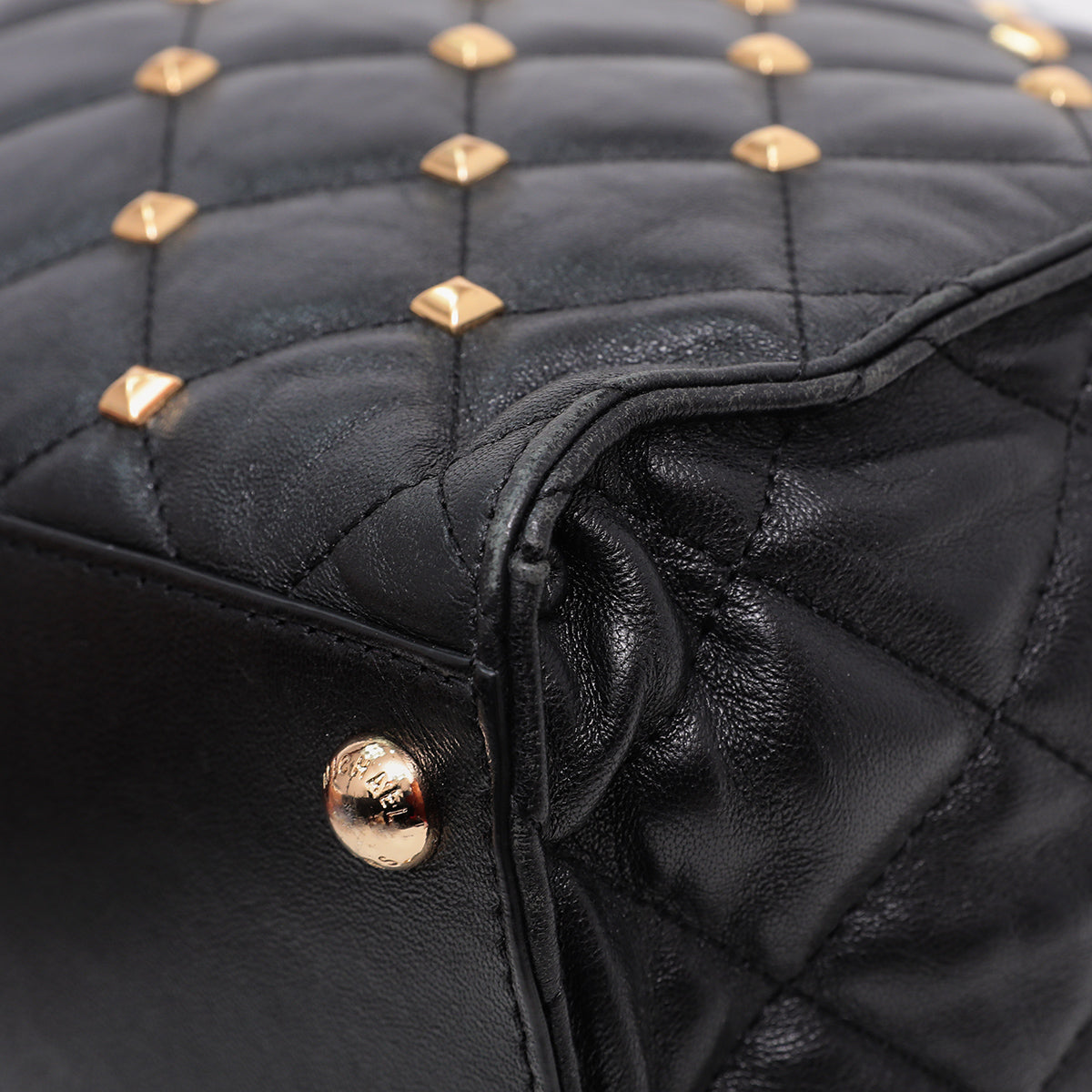 Michael Kors Black Studded Hamilton Bag-Michael Kors-THE CLOSET