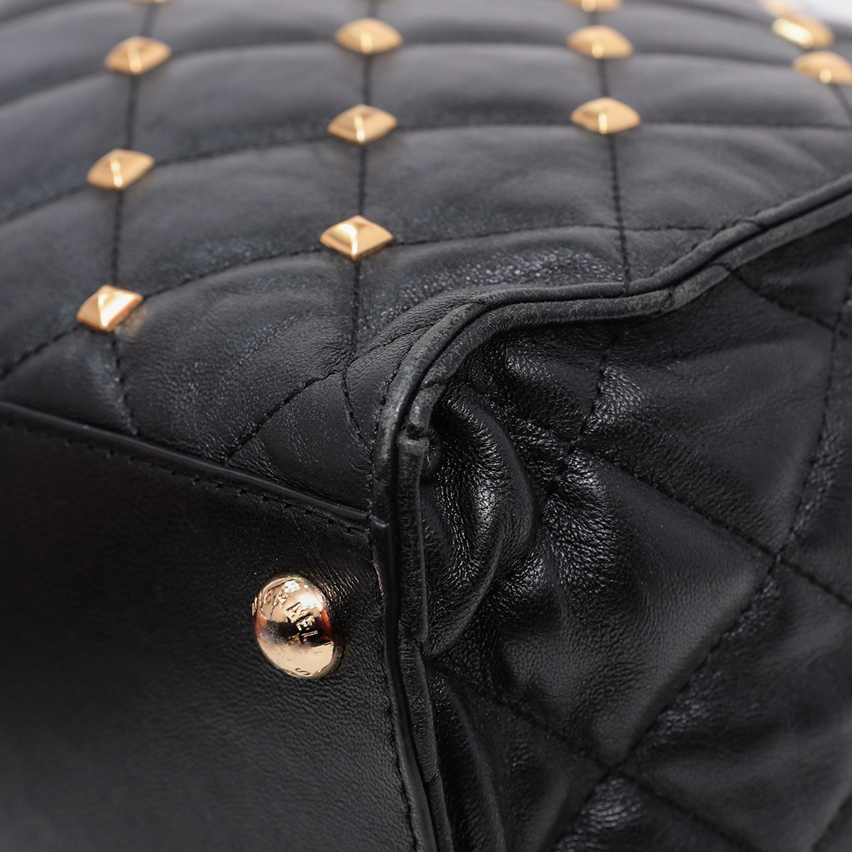 Michael Kors Black Studded Hamilton Bag