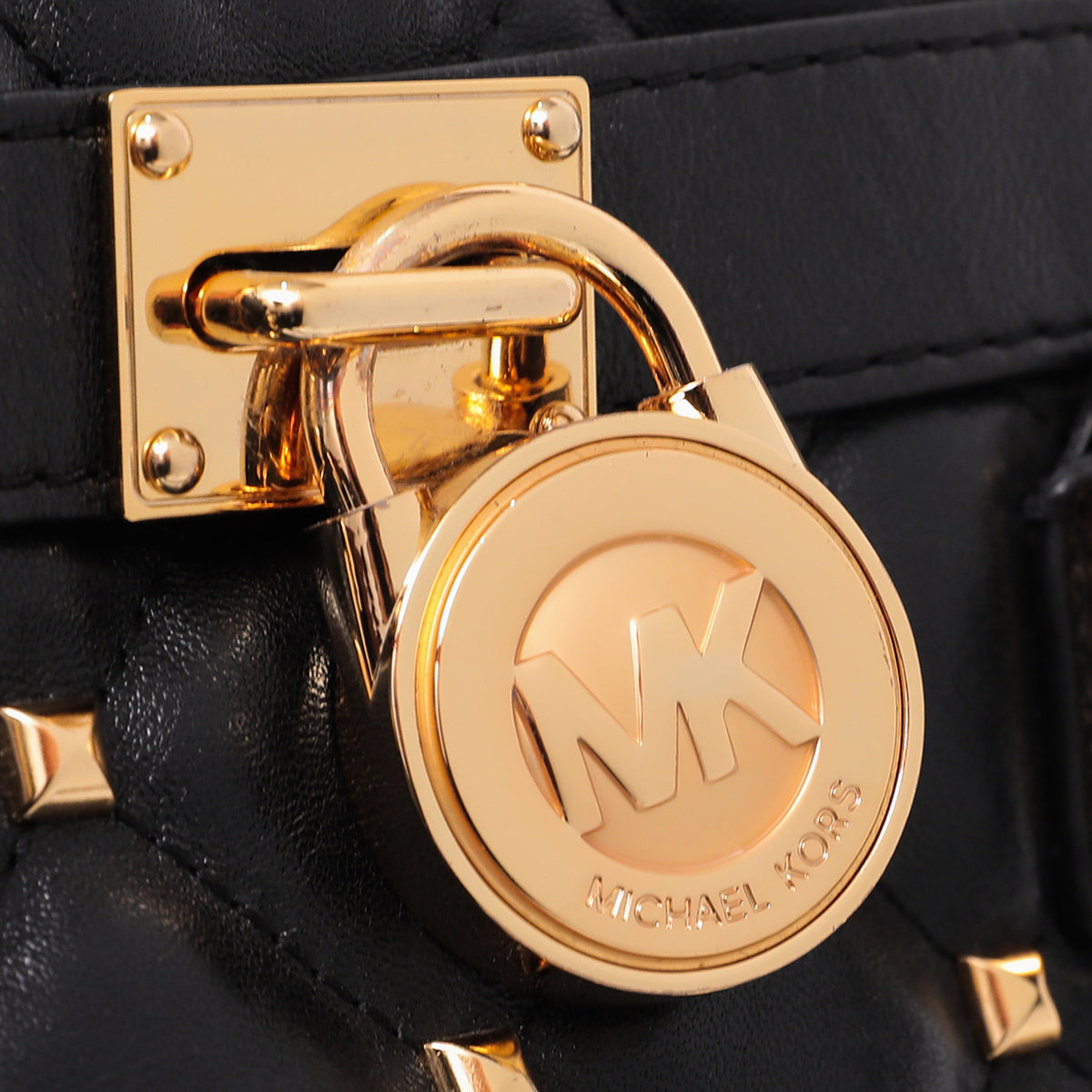 Michael Kors Black Studded Hamilton Bag-Michael Kors-THE CLOSET