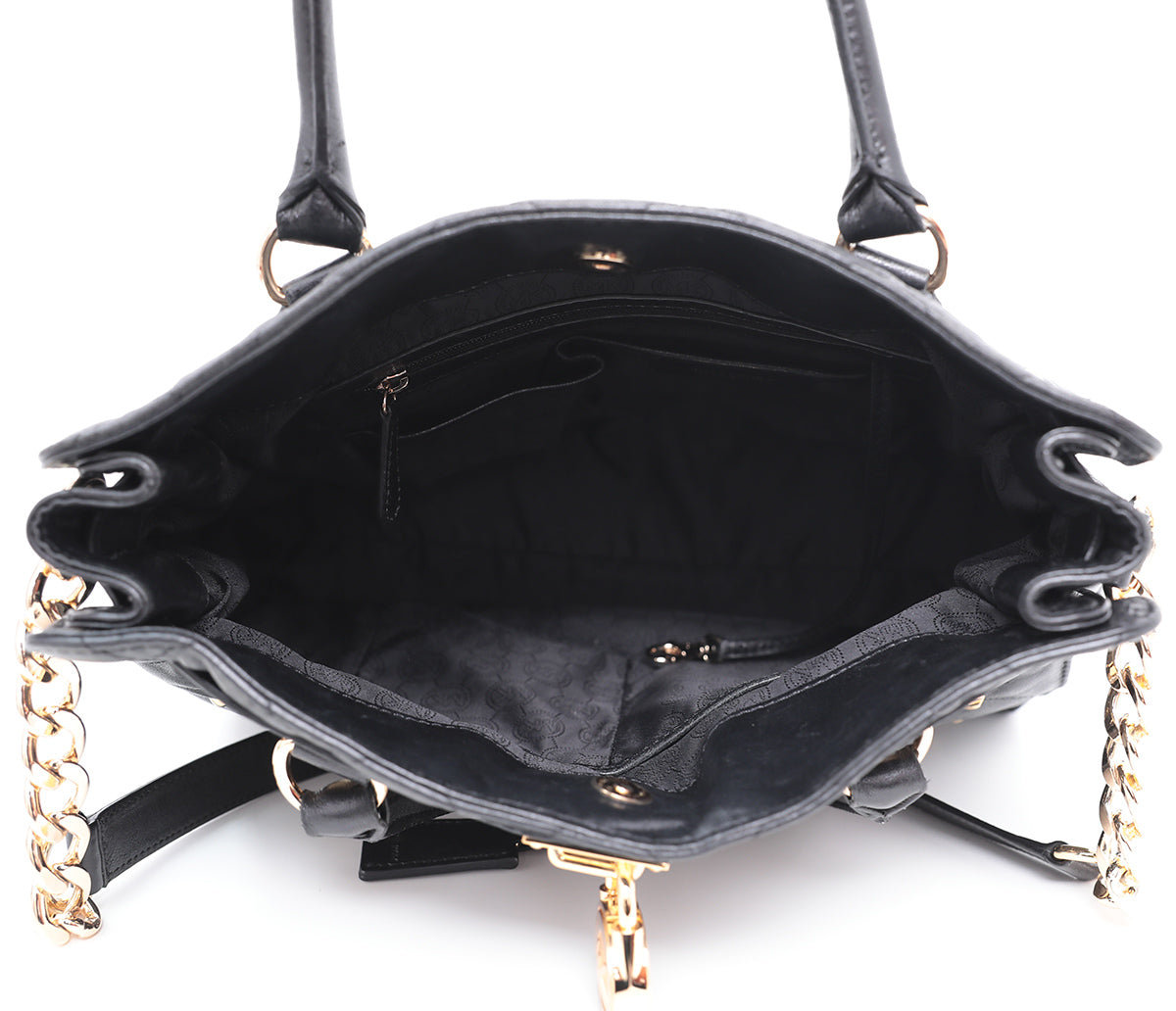 NWT MICHAEL KORS HAMILTON Large Leather BAG Black $348