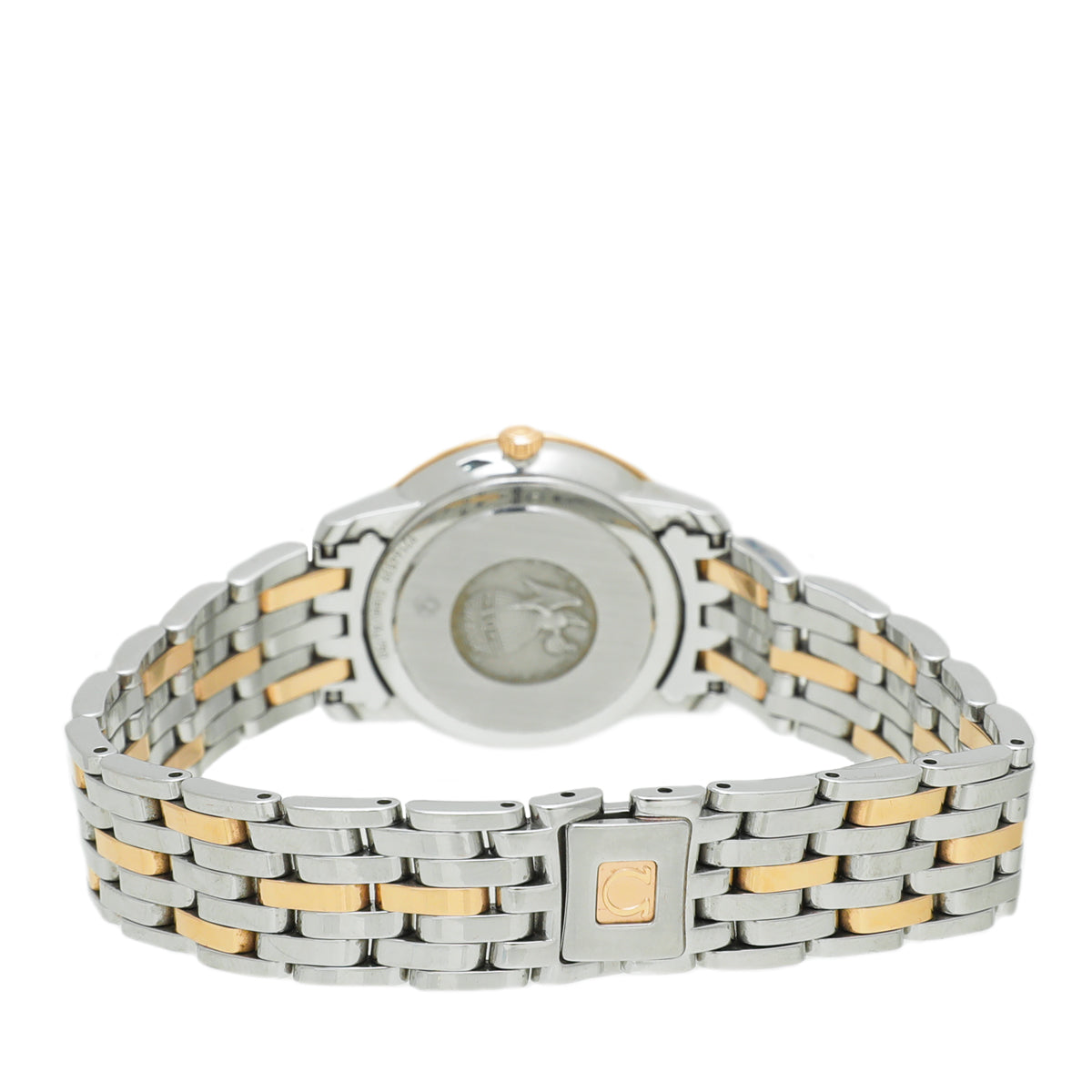 Omega 18K Yellow Gold Steel Diamonds De Ville Prestige Quartz 27.4mm Watch