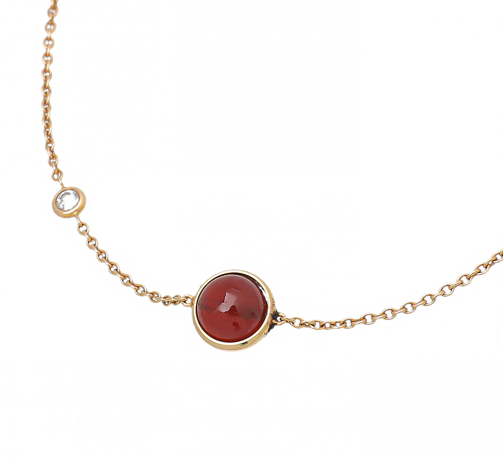 Piaget 18K Pink Gold Possession W- Carnelian Necklace-Piaget-THE CLOSET