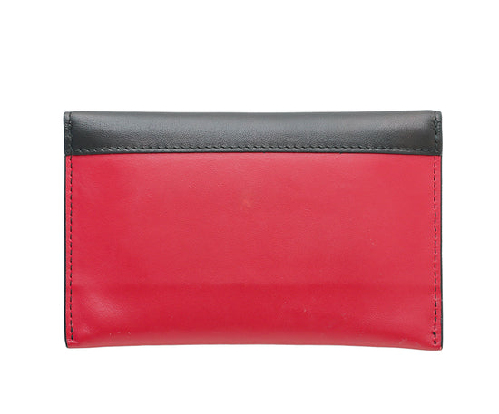 Prada Bicolor City Flap Slim Wallet W- Card Holder