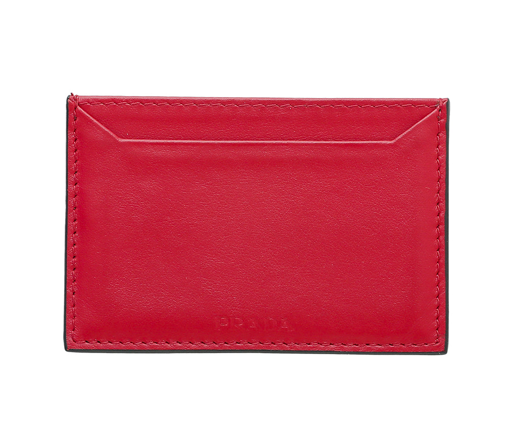 Prada Bicolor City Flap Slim Wallet W- Card Holder