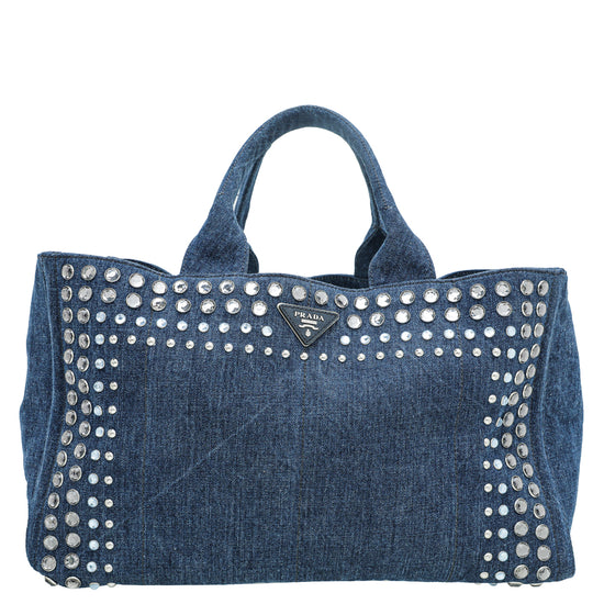 Prada Embellished Denim Top Handle Bag on SALE | Saks OFF 5TH