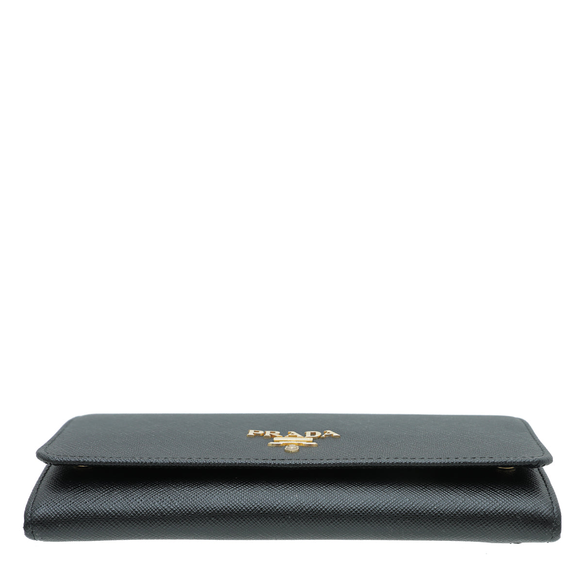 Prada Black Flap Wallet w- Detachable Card Holder-Prada-THE CLOSET