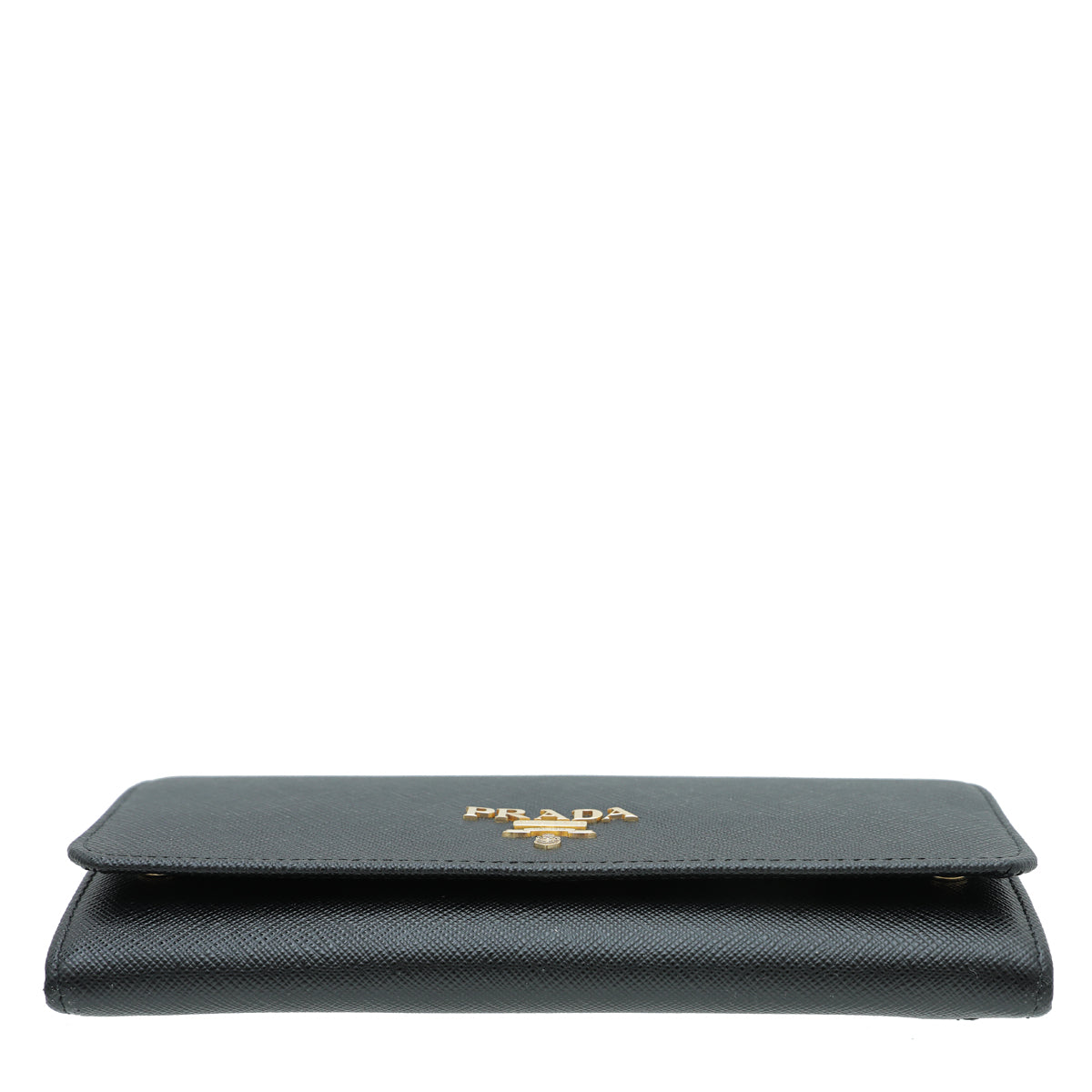 Prada Black Flap Wallet w- Detachable Card Holder
