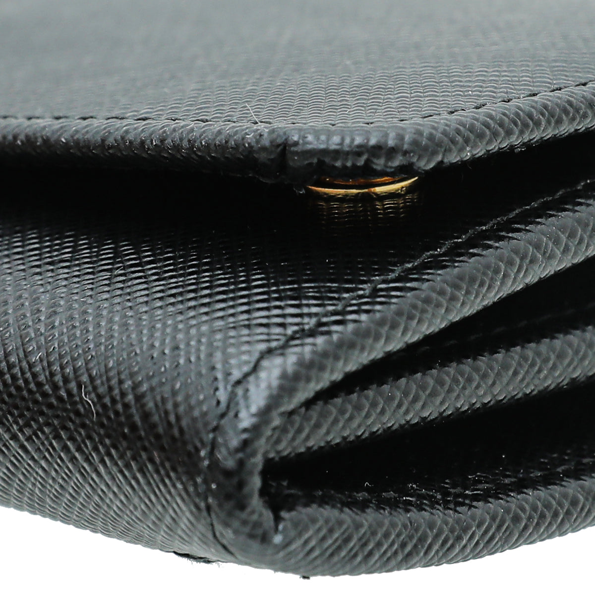 Prada Black Flap Wallet w- Detachable Card Holder