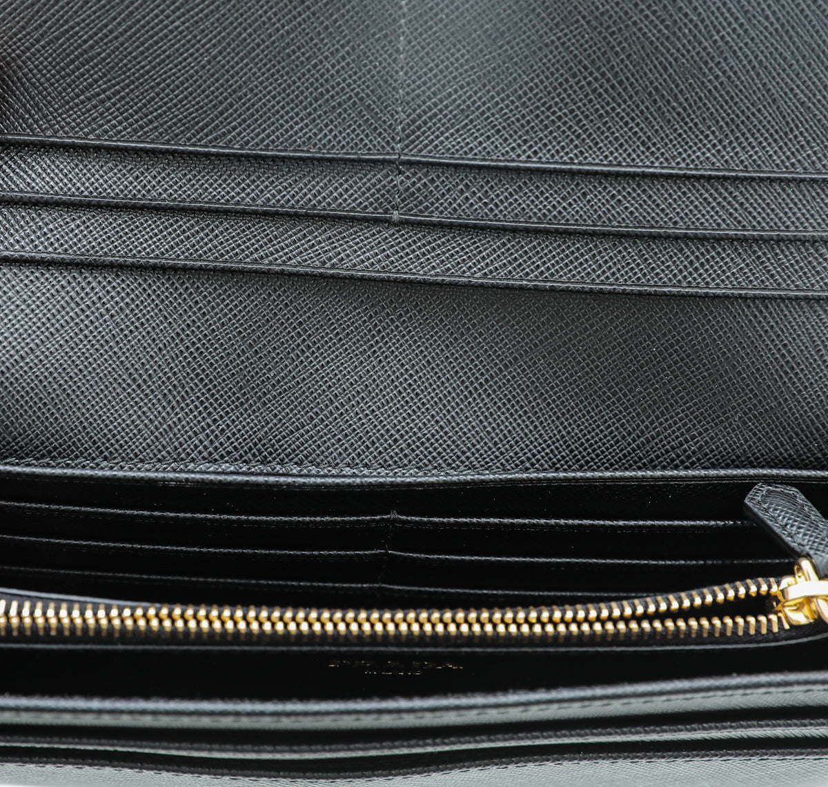 Prada Black Flap Wallet w- Detachable Card Holder-Prada-THE CLOSET