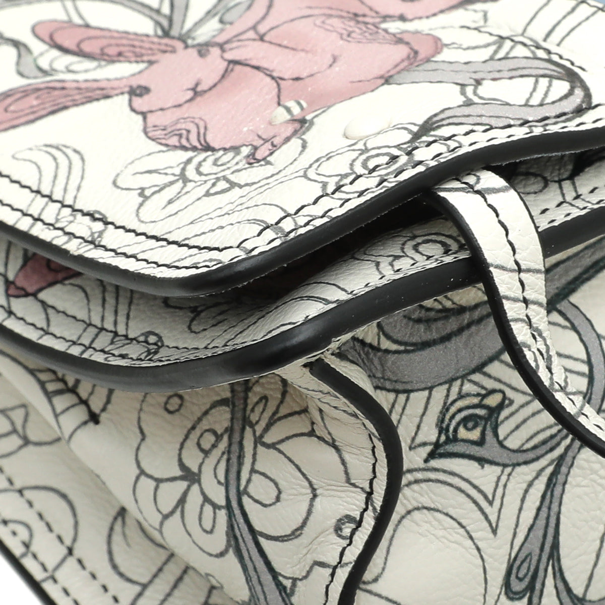 Prada White Glace Calf Bunny Print Etiquette Bag-Prada-THE CLOSET