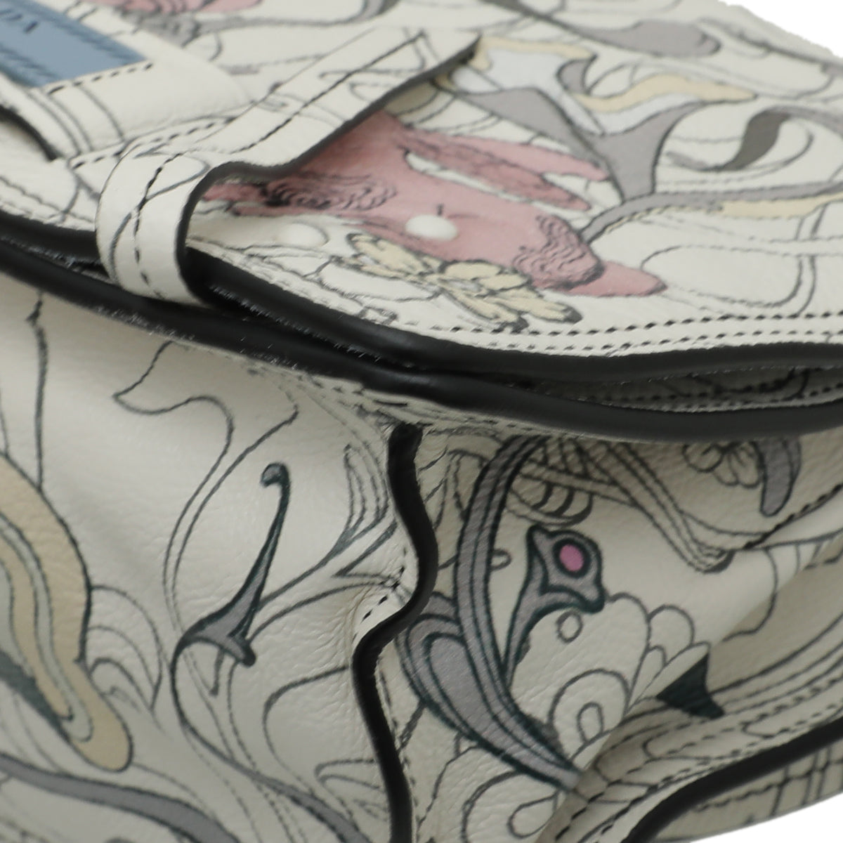 Prada White Glace Calf Bunny Print Etiquette Bag-Prada-THE CLOSET