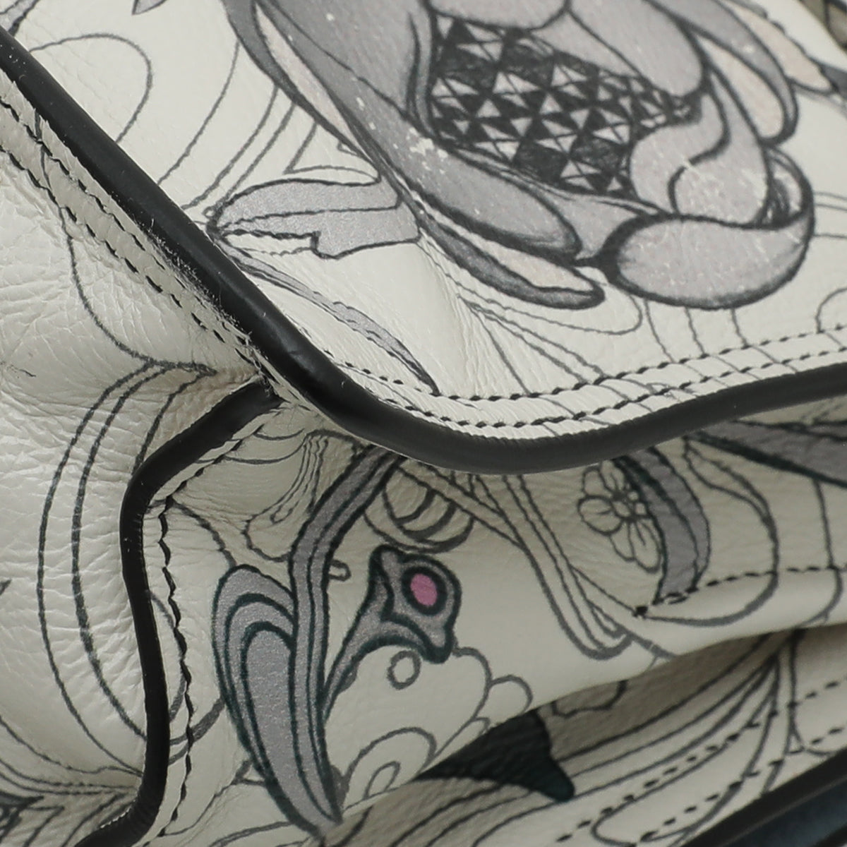 Prada White Glace Calf Bunny Print Etiquette Bag-Prada-THE CLOSET