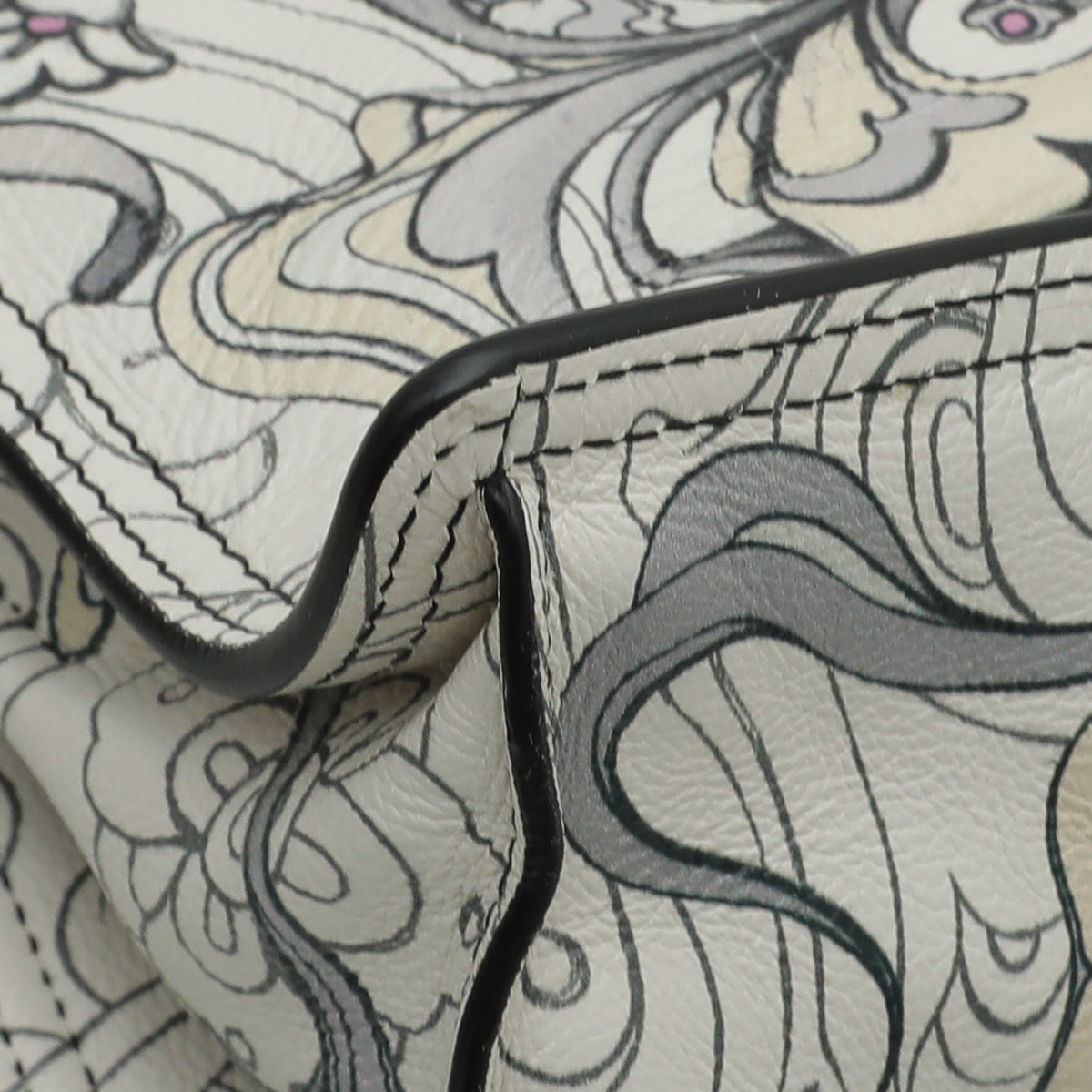 Prada White Glace Calf Bunny Print Etiquette Bag-Prada-THE CLOSET