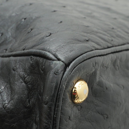 Prada Black Ostrich Galleria Tote Bag