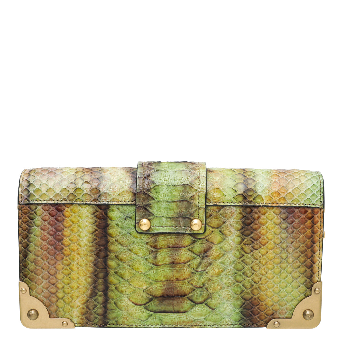 Prada Bicolor Python Cahier Chain Clutch Bag