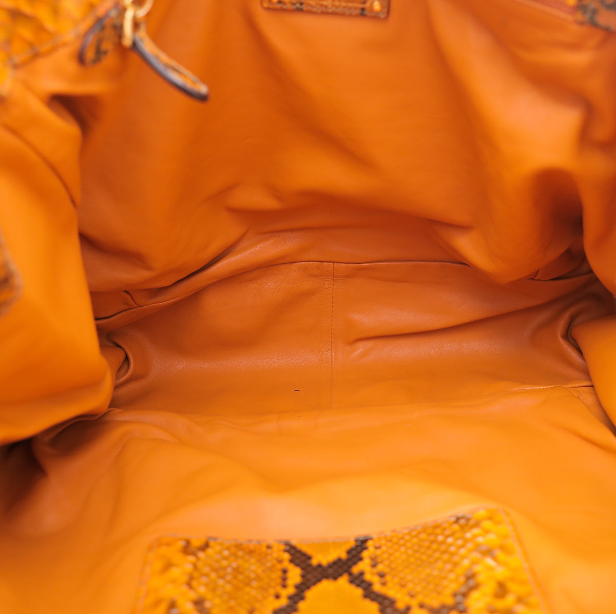 Prada Mustard Yellow Python Shopping Tote Bag-Prada-THE CLOSET