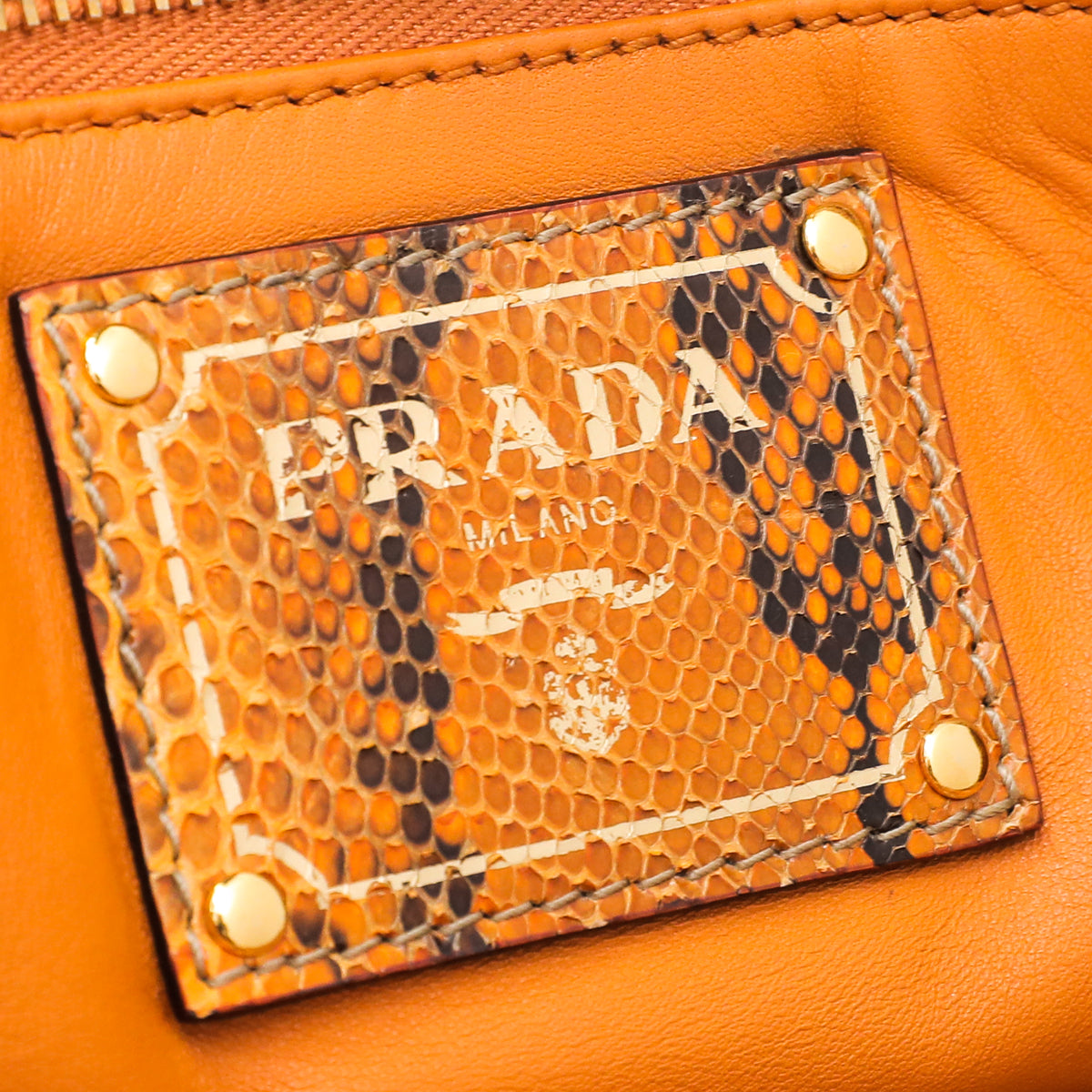 Prada Mustard Yellow Python Shopping Tote Bag-Prada-THE CLOSET