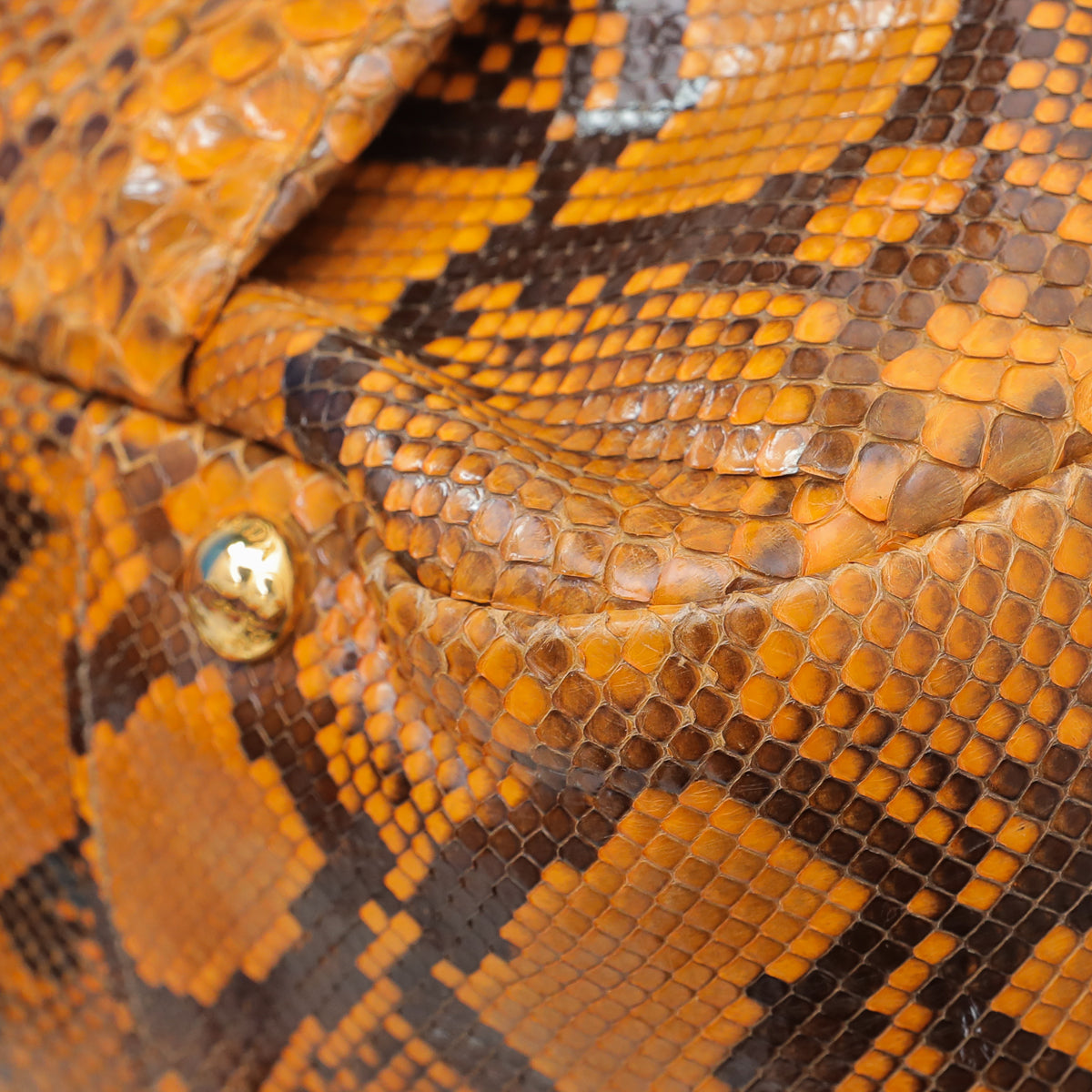 Prada Mustard Yellow Python Shopping Tote Bag-Prada-THE CLOSET