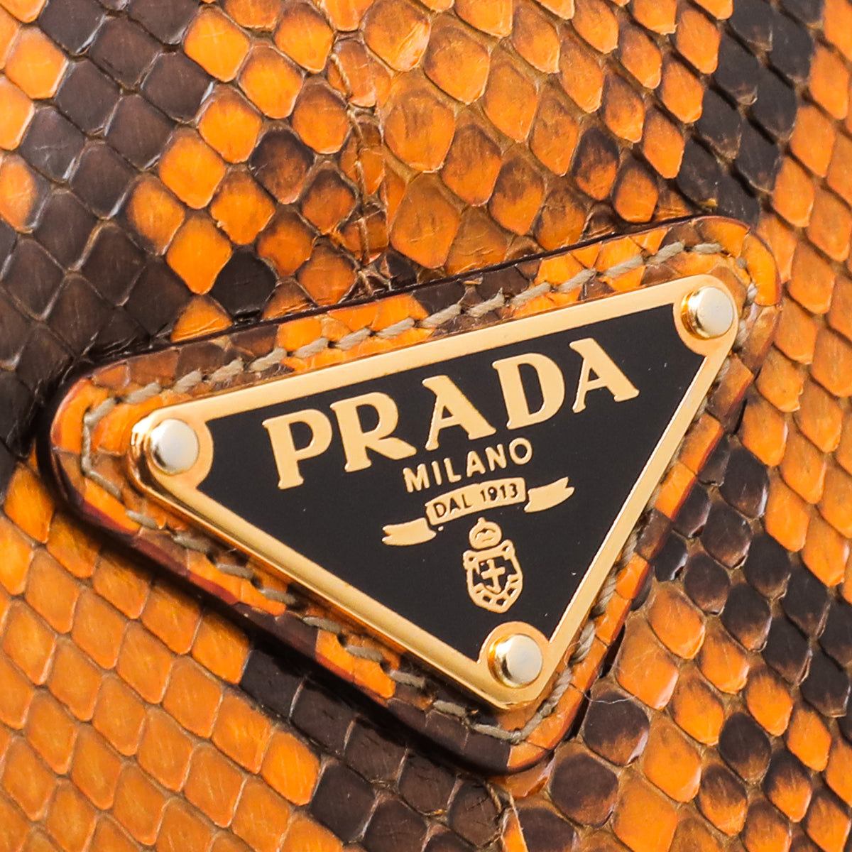 Prada Mustard Yellow Python Shopping Tote Bag-Prada-THE CLOSET