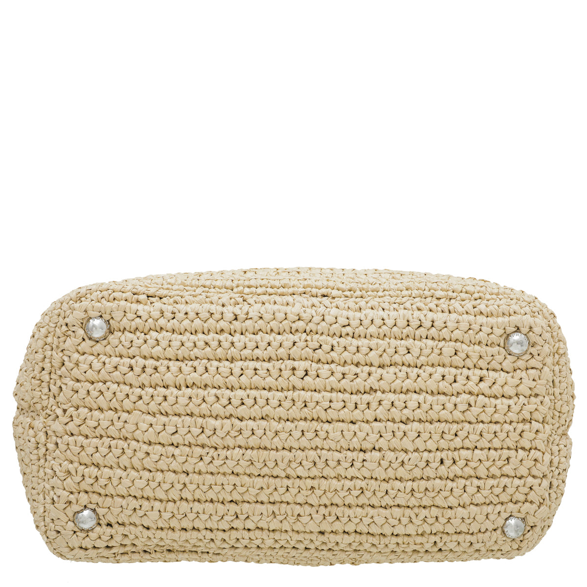 Prada Bicolor Raffia Pon Pon Tote Bag-Prada-THE CLOSET