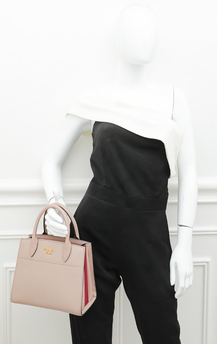 Prada Beige Cuir Bibliotheque Tote Bag-Prada-THE CLOSET
