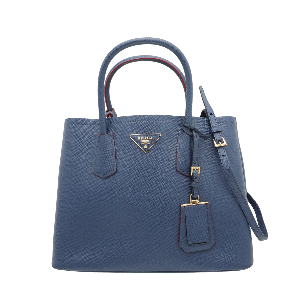 Prada Blue Cuir Double Medium Bag-Prada-THE CLOSET