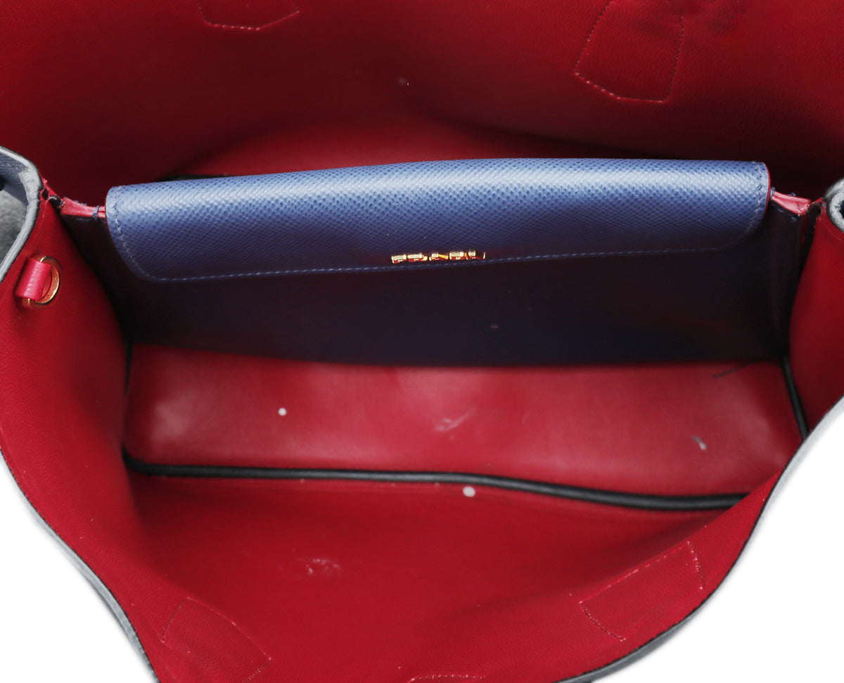 Prada Blue Cuir Double Medium Bag-Prada-THE CLOSET