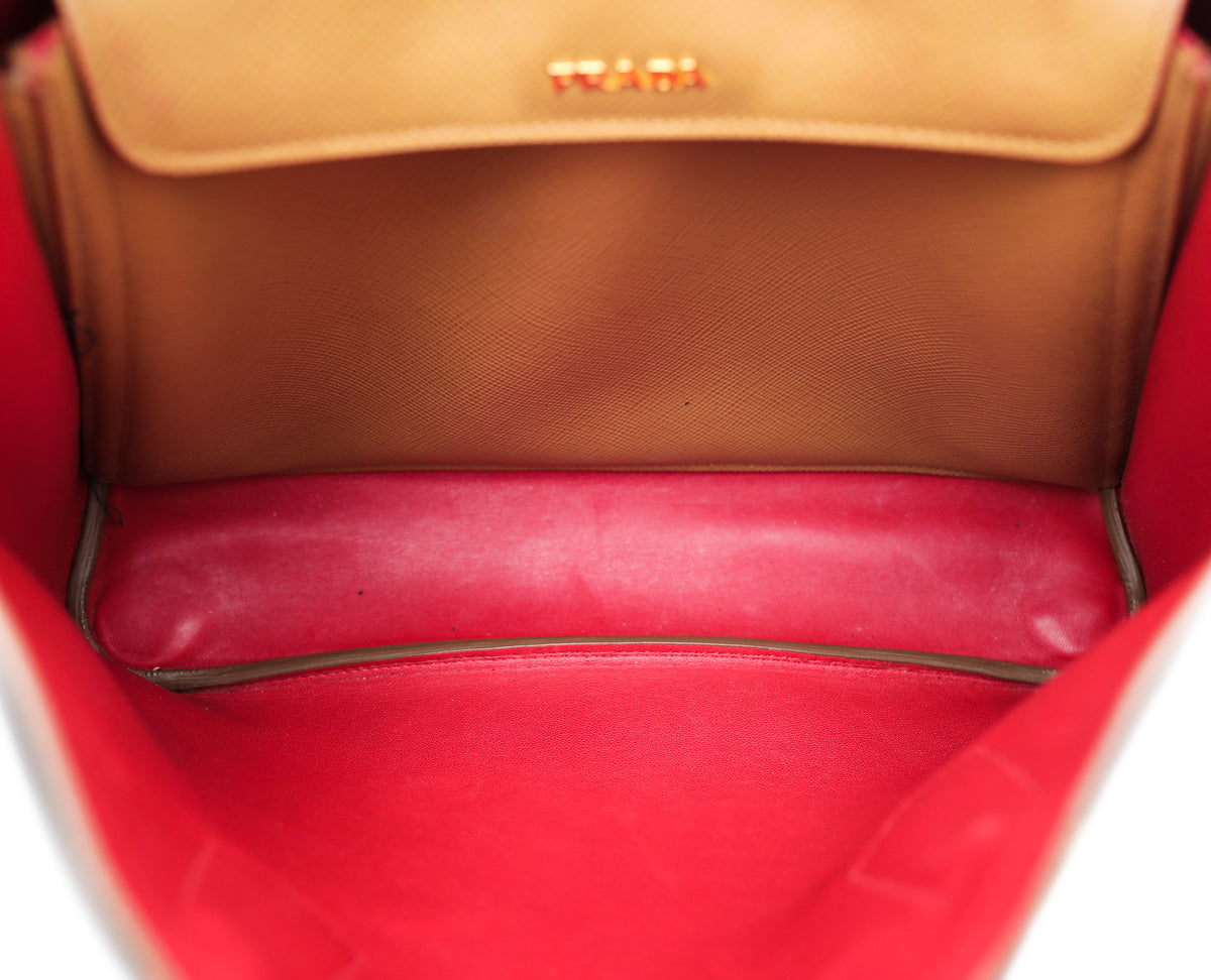 Prada Caramel Cuir Double Medium Bag-Prada-THE CLOSET