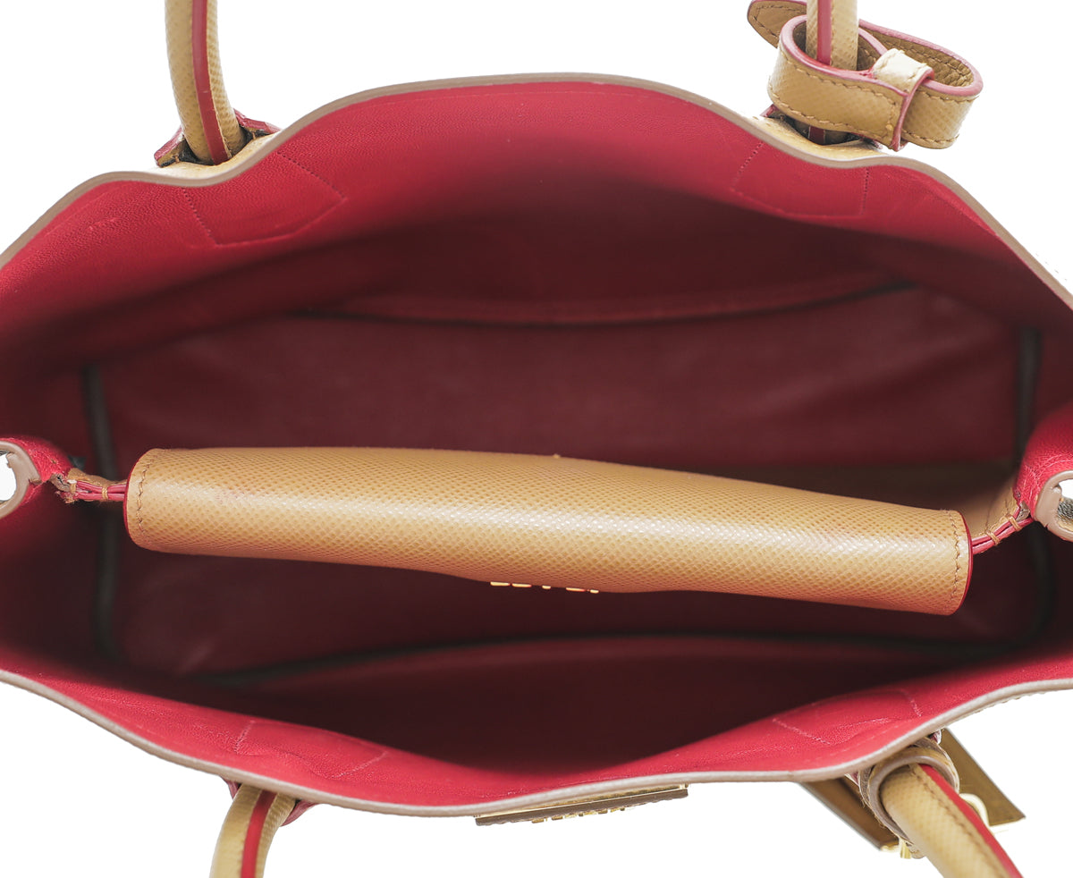 Prada Caramel Cuir Double Medium Bag-Prada-THE CLOSET