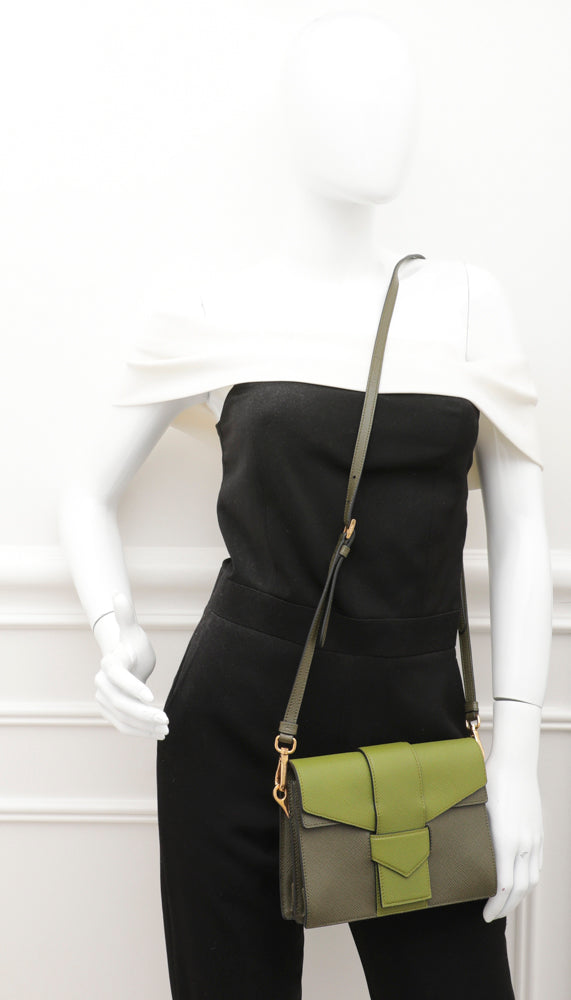 Prada Military Green Cuir Envelope Crossbody Bag-Prada-THE CLOSET