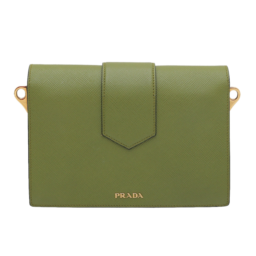 Prada Military Green Cuir Envelope Crossbody Bag
