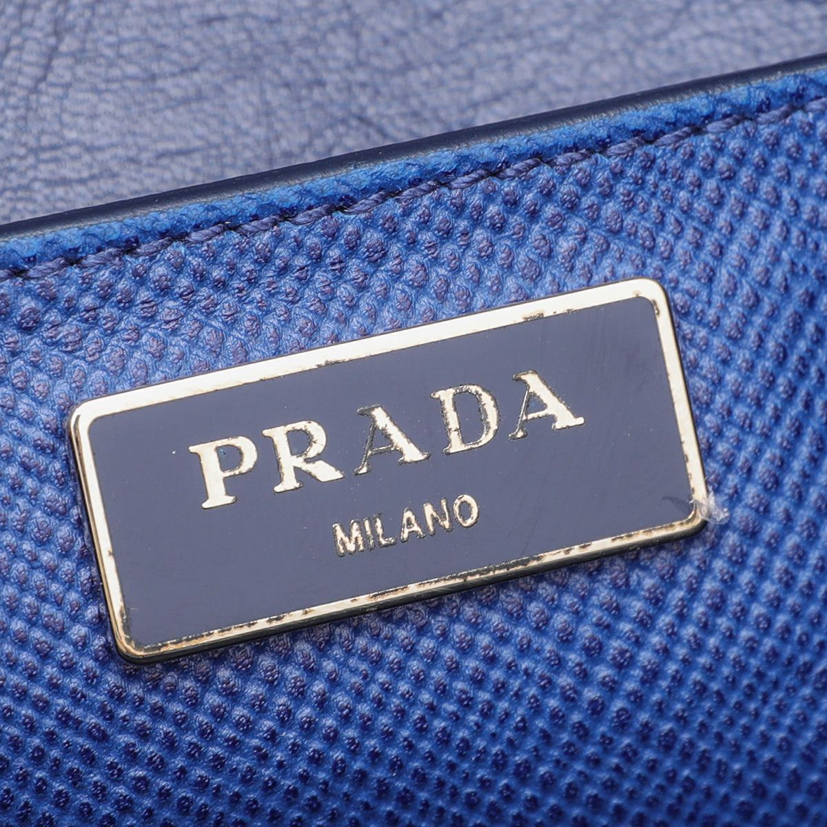 Prada Bluette Cuir Frone Zip Convertible Tote Top Handle Bag-Prada-THE CLOSET