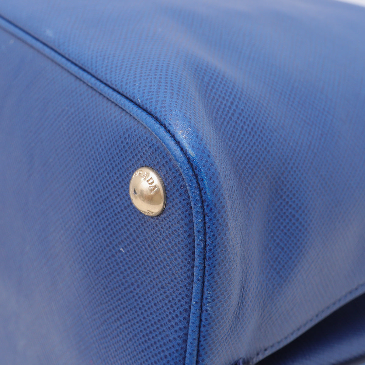 Prada Bluette Cuir Frone Zip Convertible Tote Top Handle Bag-Prada-THE CLOSET