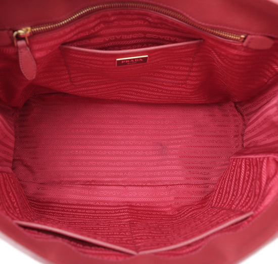 Prada Red Parabole Tote Bag