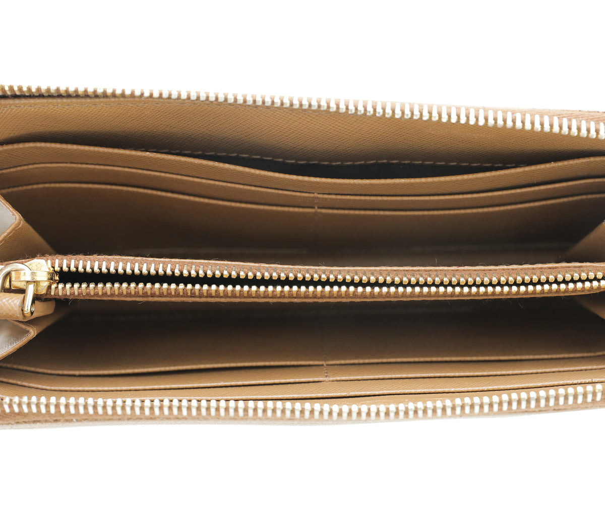 Prada Brown Zip Around Wallet-Prada-THE CLOSET