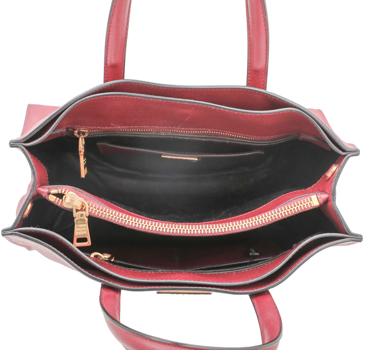 Prada Maroon Soft Triple Pocket Tote Bag-Prada-THE CLOSET
