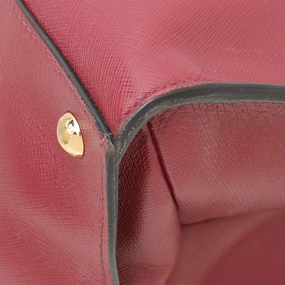 Prada Maroon Soft Triple Pocket Tote Bag