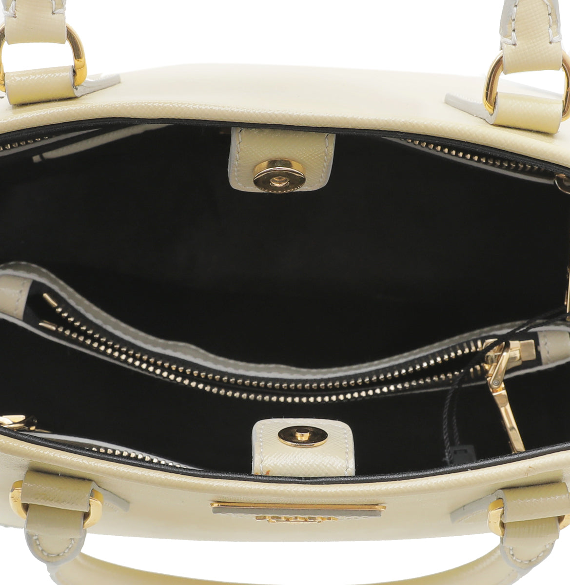 Prada Light Yellow Vernis Open Promenade Satchel Bag-Prada-THE CLOSET